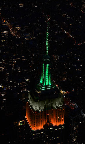 St Patrick's Day lighting