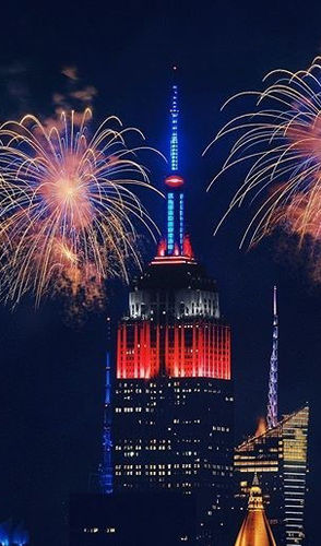 Feux d'artifice du 4 juillet de l'Empire State Building