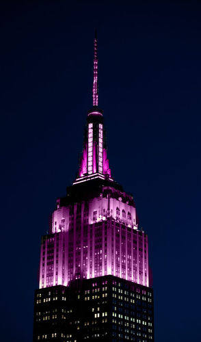 Empire State Building Lit Pink for Estee Lauder