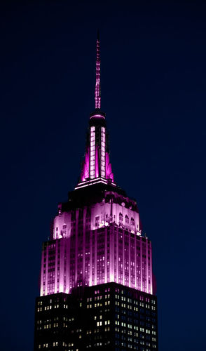 Empire State Building roze verlicht voor Estee Lauder