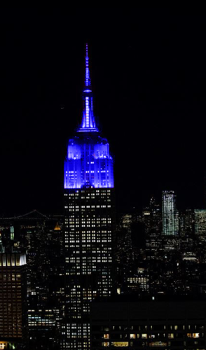 Empire State Building Blue