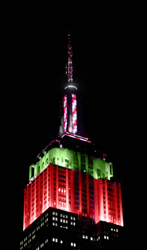 Weihnachtsbeleuchtung im Empire State Building