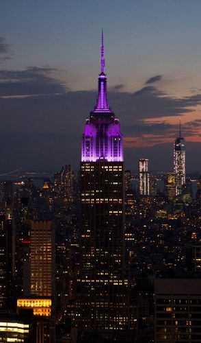 Luci viola Empire State Building